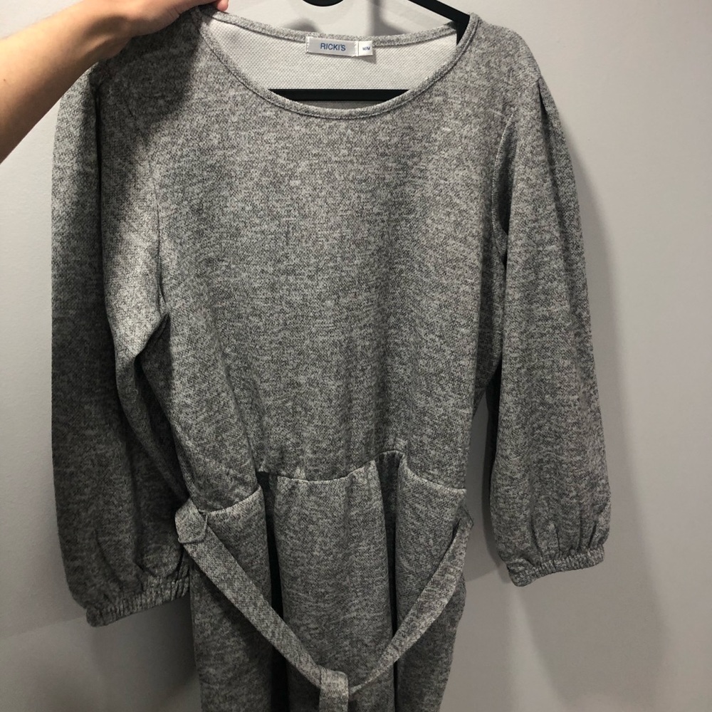 Cozy belted sweater dress